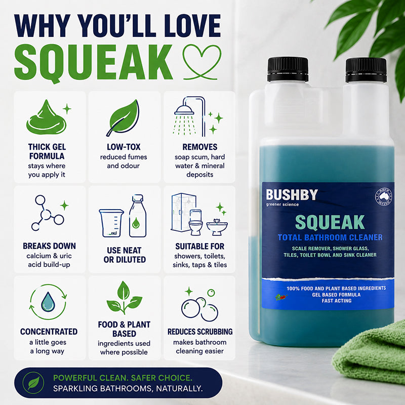 Squeak Gel Bathroom Cleaner Concentrate – Soap Scum & Calcium Remover
