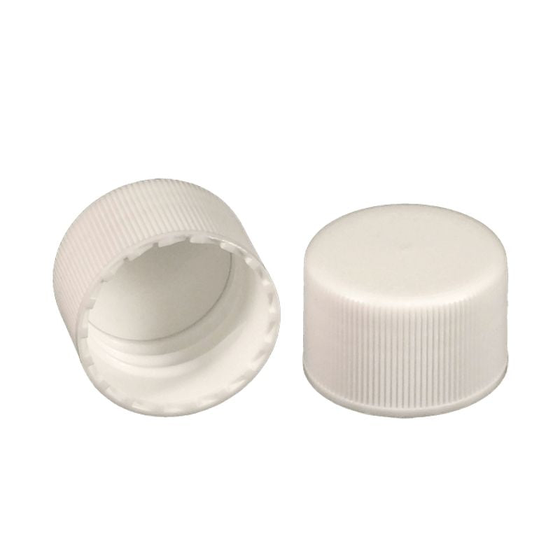 White Plastic Ribbed Screw Cap – 28mm